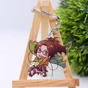 2019 Attack on Titan Keychain Double Sided Acrylic Key Chain Pendant Anime Accessories Cartoon Key Ring