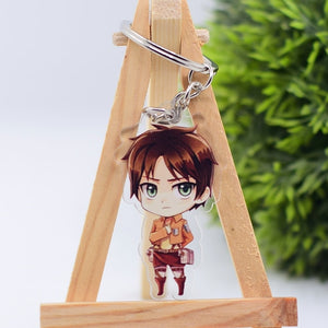 2019 Attack on Titan Keychain Double Sided Acrylic Key Chain Pendant Anime Accessories Cartoon Key Ring