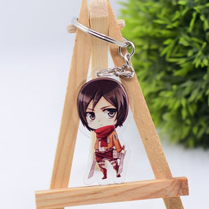 2019 Attack on Titan Keychain Double Sided Acrylic Key Chain Pendant Anime Accessories Cartoon Key Ring
