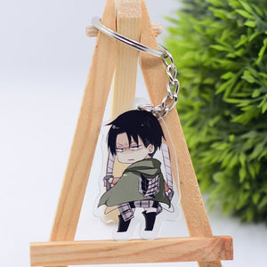 2019 Attack on Titan Keychain Double Sided Acrylic Key Chain Pendant Anime Accessories Cartoon Key Ring