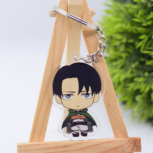 2019 Attack on Titan Keychain Double Sided Acrylic Key Chain Pendant Anime Accessories Cartoon Key Ring