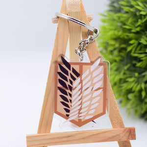 2019 Attack on Titan Keychain Double Sided Acrylic Key Chain Pendant Anime Accessories Cartoon Key Ring