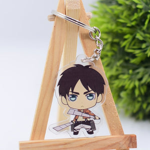 2019 Attack on Titan Keychain Double Sided Acrylic Key Chain Pendant Anime Accessories Cartoon Key Ring