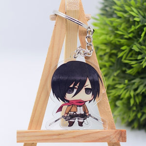 2019 Attack on Titan Keychain Double Sided Acrylic Key Chain Pendant Anime Accessories Cartoon Key Ring