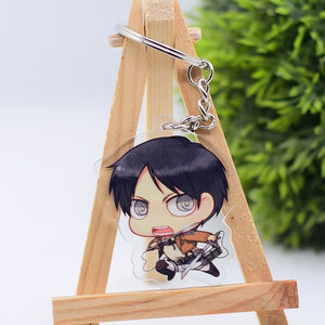 2019 Attack on Titan Keychain Double Sided Acrylic Key Chain Pendant Anime Accessories Cartoon Key Ring