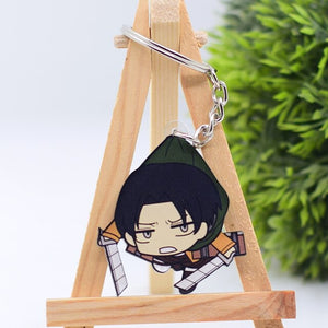 2019 Attack on Titan Keychain Double Sided Acrylic Key Chain Pendant Anime Accessories Cartoon Key Ring