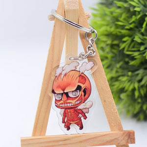 2019 Attack on Titan Keychain Double Sided Acrylic Key Chain Pendant Anime Accessories Cartoon Key Ring