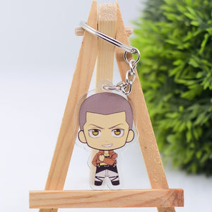 2019 Attack on Titan Keychain Double Sided Acrylic Key Chain Pendant Anime Accessories Cartoon Key Ring