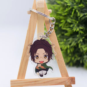 2019 Attack on Titan Keychain Double Sided Acrylic Key Chain Pendant Anime Accessories Cartoon Key Ring