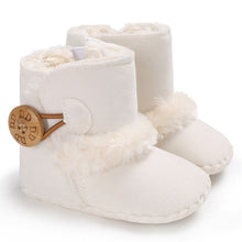 Load image into Gallery viewer, 0-18M Newborn Infant Baby Girls Snow Boots Winter Warm Baby Shoes Solid Button Plush Ankle Boots

