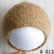 Load image into Gallery viewer, Handcraft Baby hand Knit Mohair Bonnet ,Baby Photography Props. Photography prop.on Baby Shower Gift
