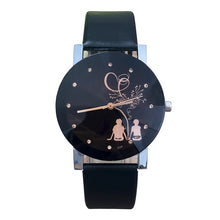 Load image into Gallery viewer, Hot Fashion Classics Black Leather Lover's Watches Creative Couple Gift For Lovers Geometric Quartz Luxury Band Wristwatch
