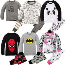 Load image into Gallery viewer, Children Clothing Set Boys Cartoon Sleepwear Kids Super Hero Pajamas Baby Long Sleeve Pijama Girls Unicorn Homewear
