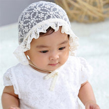Load image into Gallery viewer, Lace Newborn Baby Hat Cute Cotton Kids Baby Girl Hat Cap Princess Infant Toddler Baby Bonnet Girls Summer Sun Hat Gifts
