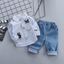 Load image into Gallery viewer, Fall baby boys girls clothing set T-shirt tops pant tracksuits for newborn baby boy girls outfits Pullover overalls clothes sets
