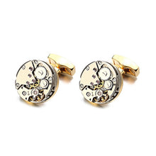 Load image into Gallery viewer, Hot Watch Movement Cufflinks for immovable Stainless Steel Steampunk Gear Watch Mechanism Cuff links for Mens Relojes gemelos
