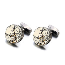 Load image into Gallery viewer, Hot Watch Movement Cufflinks for immovable Stainless Steel Steampunk Gear Watch Mechanism Cuff links for Mens Relojes gemelos
