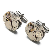Load image into Gallery viewer, Hot Watch Movement Cufflinks for immovable Stainless Steel Steampunk Gear Watch Mechanism Cuff links for Mens Relojes gemelos
