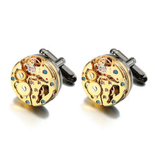 Load image into Gallery viewer, Hot Watch Movement Cufflinks for immovable Stainless Steel Steampunk Gear Watch Mechanism Cuff links for Mens Relojes gemelos
