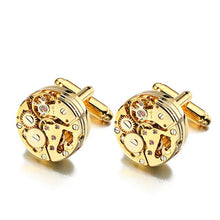 Load image into Gallery viewer, Hot Watch Movement Cufflinks for immovable Stainless Steel Steampunk Gear Watch Mechanism Cuff links for Mens Relojes gemelos
