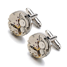 Load image into Gallery viewer, Hot Watch Movement Cufflinks for immovable Stainless Steel Steampunk Gear Watch Mechanism Cuff links for Mens Relojes gemelos

