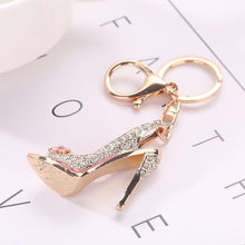 Load image into Gallery viewer, High Heel Shoe Keychain Rhinestone Crystal Purse Car Key Chain Bag Decorative Alloy Keyring

