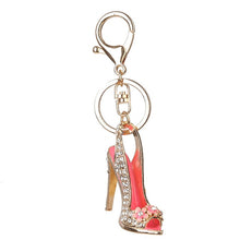 Load image into Gallery viewer, High Heel Shoe Keychain Rhinestone Crystal Purse Car Key Chain Bag Decorative Alloy Keyring

