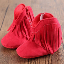 Load image into Gallery viewer, Moccasin Moccs Newborn Baby Girl Boy Kids Prewalker Solid Fringe Shoes Infant Toddler Soft Soled Anti-slip Boots Booties 0-1Yea
