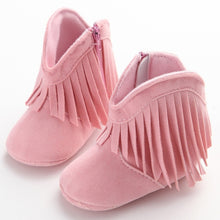 Load image into Gallery viewer, Moccasin Moccs Newborn Baby Girl Boy Kids Prewalker Solid Fringe Shoes Infant Toddler Soft Soled Anti-slip Boots Booties 0-1Yea
