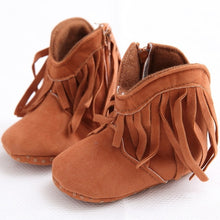 Load image into Gallery viewer, Moccasin Moccs Newborn Baby Girl Boy Kids Prewalker Solid Fringe Shoes Infant Toddler Soft Soled Anti-slip Boots Booties 0-1Yea
