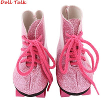 Load image into Gallery viewer, New Style Pink White Doll Handmade Skate Shoes Fit 43cm Born Baby Doll Boots 18 Inch Doll Shoes Children Best Birthday Gift
