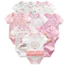 Load image into Gallery viewer, 8 PCS/LOT Short Sleeve Baby Rompers 100%Cotton overalls Newborn clothes Roupas de bebe boys girls jumpsuit&amp;clothing
