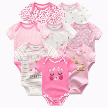 Load image into Gallery viewer, 8 PCS/LOT Short Sleeve Baby Rompers 100%Cotton overalls Newborn clothes Roupas de bebe boys girls jumpsuit&amp;clothing
