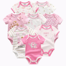 Load image into Gallery viewer, 8 PCS/LOT Short Sleeve Baby Rompers 100%Cotton overalls Newborn clothes Roupas de bebe boys girls jumpsuit&amp;clothing
