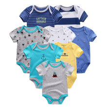 Load image into Gallery viewer, 8 PCS/LOT Short Sleeve Baby Rompers 100%Cotton overalls Newborn clothes Roupas de bebe boys girls jumpsuit&amp;clothing
