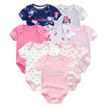 Load image into Gallery viewer, 8 PCS/LOT Short Sleeve Baby Rompers 100%Cotton overalls Newborn clothes Roupas de bebe boys girls jumpsuit&amp;clothing
