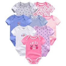 Load image into Gallery viewer, 8 PCS/LOT Short Sleeve Baby Rompers 100%Cotton overalls Newborn clothes Roupas de bebe boys girls jumpsuit&amp;clothing
