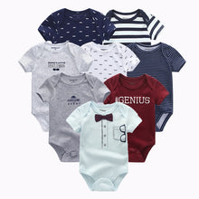 Load image into Gallery viewer, 8 PCS/LOT Short Sleeve Baby Rompers 100%Cotton overalls Newborn clothes Roupas de bebe boys girls jumpsuit&amp;clothing
