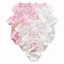 Load image into Gallery viewer, 8 PCS/LOT Short Sleeve Baby Rompers 100%Cotton overalls Newborn clothes Roupas de bebe boys girls jumpsuit&amp;clothing
