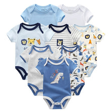 Load image into Gallery viewer, 8 PCS/LOT Short Sleeve Baby Rompers 100%Cotton overalls Newborn clothes Roupas de bebe boys girls jumpsuit&amp;clothing
