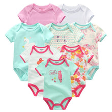 Load image into Gallery viewer, 8 PCS/LOT Short Sleeve Baby Rompers 100%Cotton overalls Newborn clothes Roupas de bebe boys girls jumpsuit&amp;clothing
