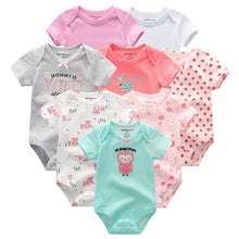 Load image into Gallery viewer, 8 PCS/LOT Short Sleeve Baby Rompers 100%Cotton overalls Newborn clothes Roupas de bebe boys girls jumpsuit&amp;clothing
