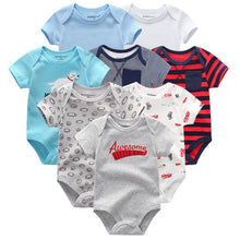 Load image into Gallery viewer, 8 PCS/LOT Short Sleeve Baby Rompers 100%Cotton overalls Newborn clothes Roupas de bebe boys girls jumpsuit&amp;clothing
