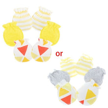 Load image into Gallery viewer, 3 Pair/Set Baby Gloves 0-6 Month Newborn Infant Anti-grab Glove Foot Cover Thin New
