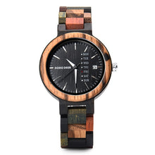 Load image into Gallery viewer, DODO DEER Couple Wooden Watches Quartz Movement Multifunction Watch Male Female Wooden watches clock Accept Custom Dropship
