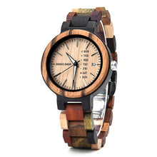 Load image into Gallery viewer, DODO DEER Couple Wooden Watches Quartz Movement Multifunction Watch Male Female Wooden watches clock Accept Custom Dropship
