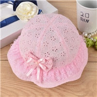 Load image into Gallery viewer, New Children Summer Panama Hollow Caps Baby Girls Fisherman Hat Kids Girls Bowknot Pearl Hat Fashion Baby Bucket Sun Hat Floral
