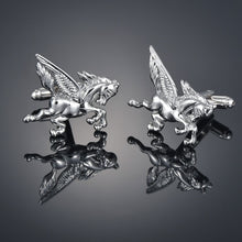 Load image into Gallery viewer, Fashion Men's Cufflinks Coppper Horse Business Cufflinks For Gentlemen steel Stamping Cuff Links Hand engraving Men Jewelry
