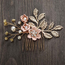 Load image into Gallery viewer, MOLANS Luxury Hairpin For Women Hair Combs Headdress Prom Bridal Wedding Crown Elegant Hair Accessories Gold Leaves Headwear 1PC
