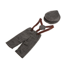 Load image into Gallery viewer, 2019 New Long Pants and Hat Set Accessories for Newborn Photography Props Plaid Costume Infant Baby Boy Little Gentleman Outfit
